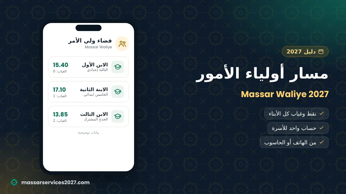 ولي أمر يتابع نقط وغياب ابنه عبر Massar Waliye 2027