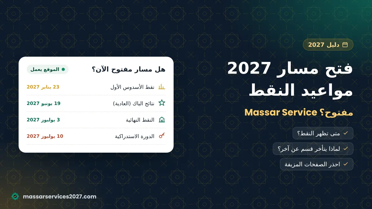 فتح مسار 2027 ومواعيد ظهور النقط في Massar Service